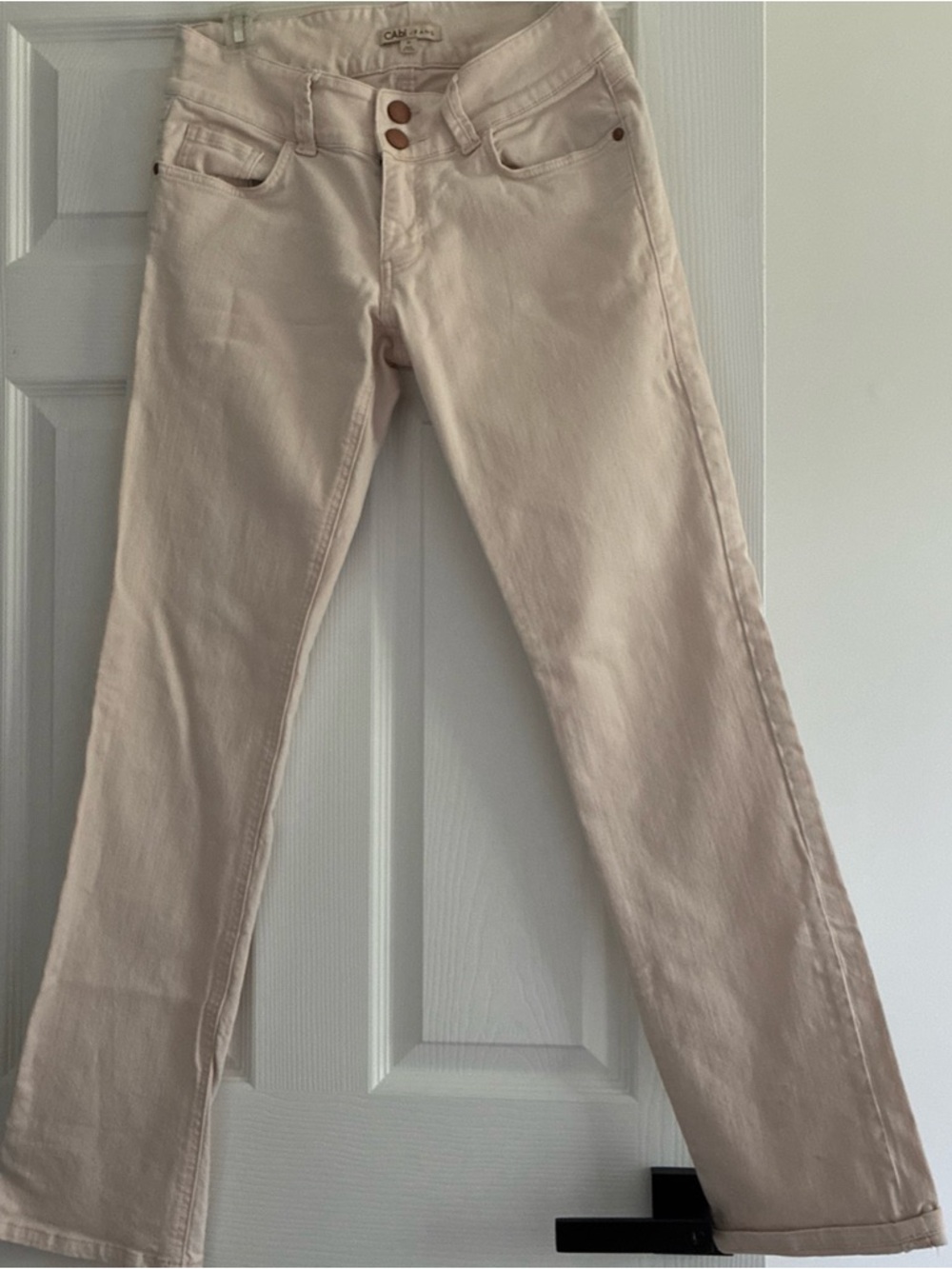 CAbi Soft Beige Women's Straight-Leg Jeans Size 6